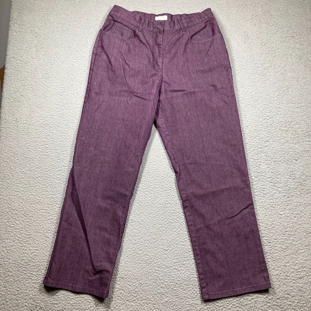 Christopher & Banks Jeans Women's 10 Purple‎ Plum Stretch Straight Leg High Rise